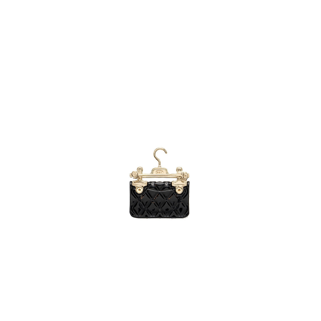 Chanel Hanger Flap Bag Brooch Black L