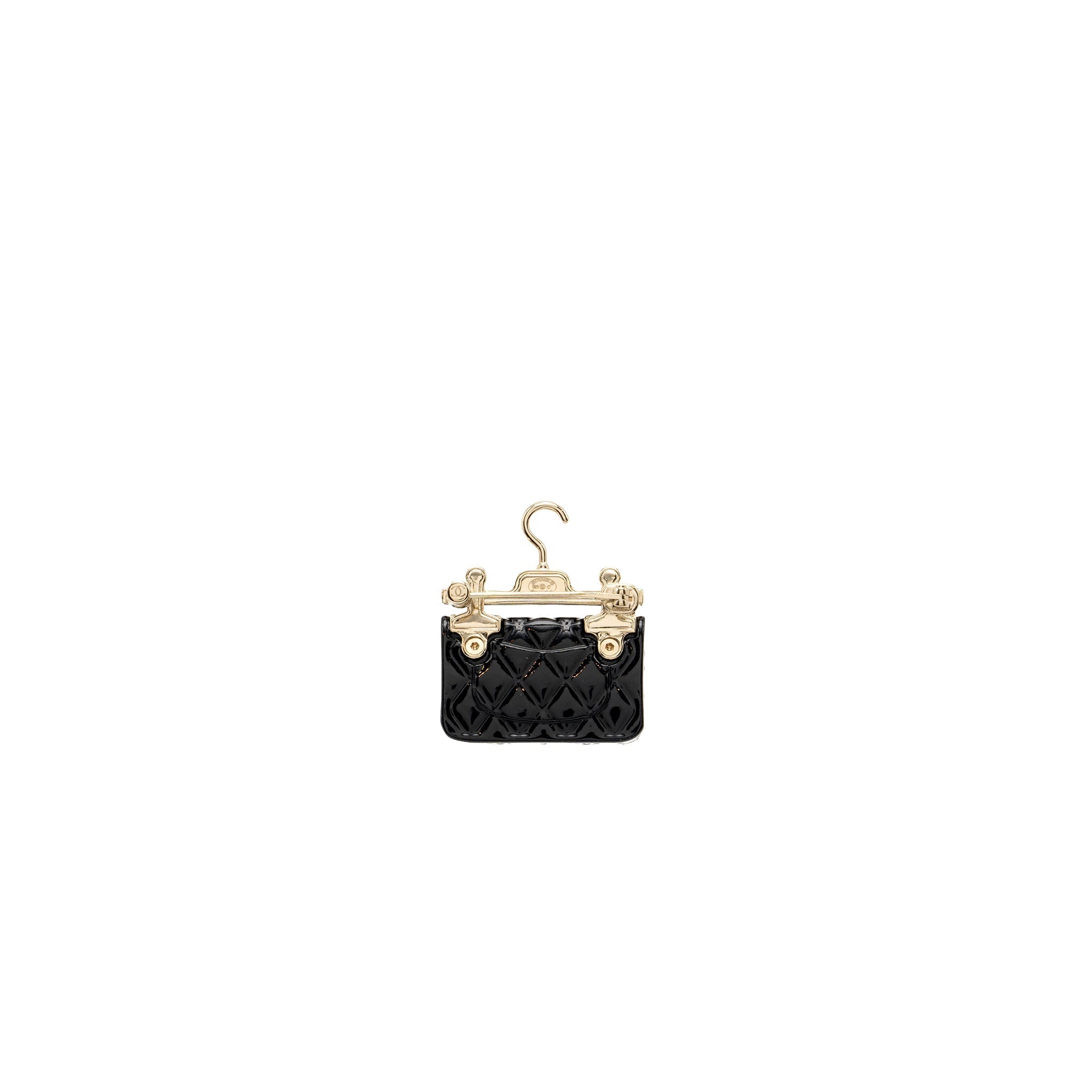 Chanel Hanger Flap Bag Brooch Black L