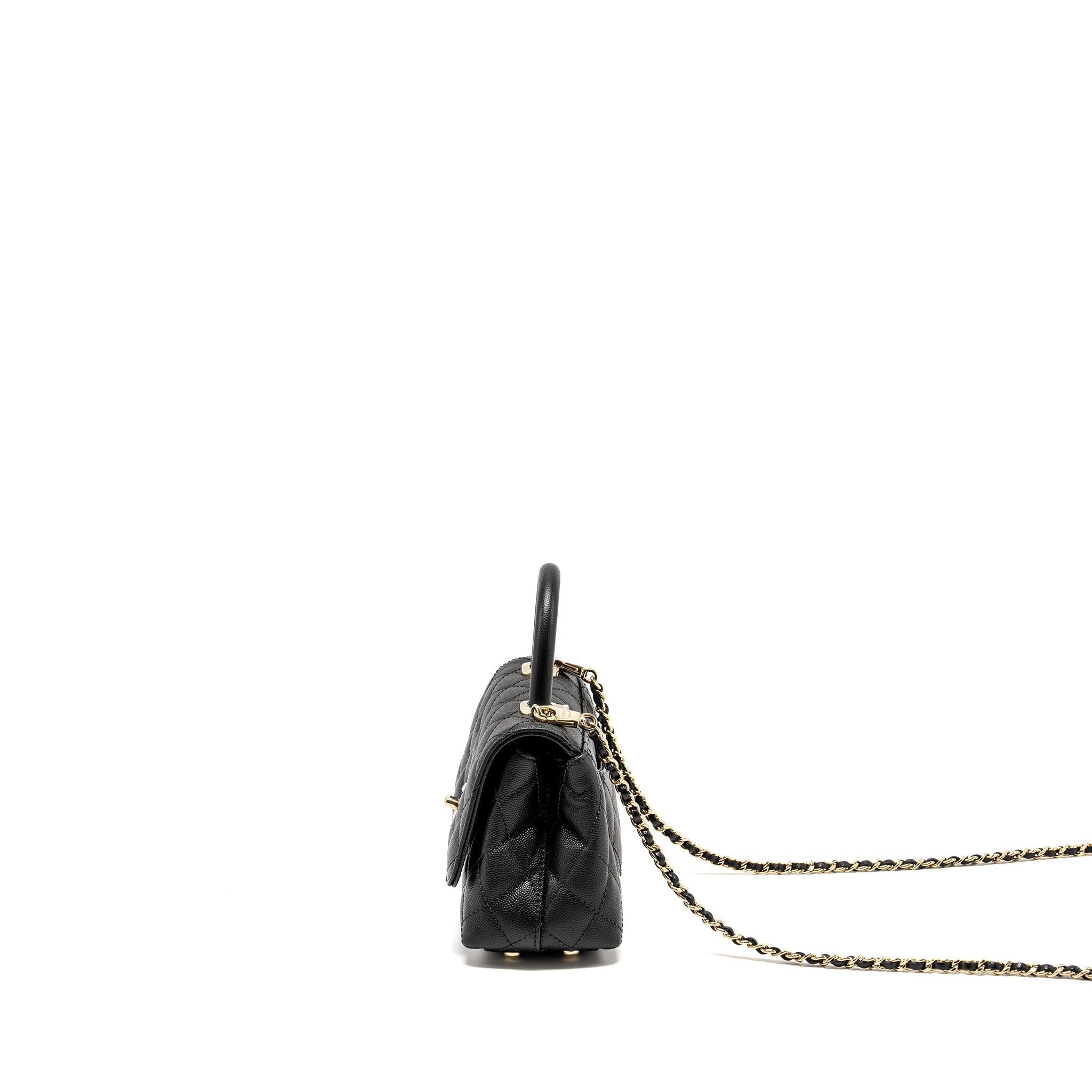 Chanel Mini Coco Handle Caviar Black L (Microchip)