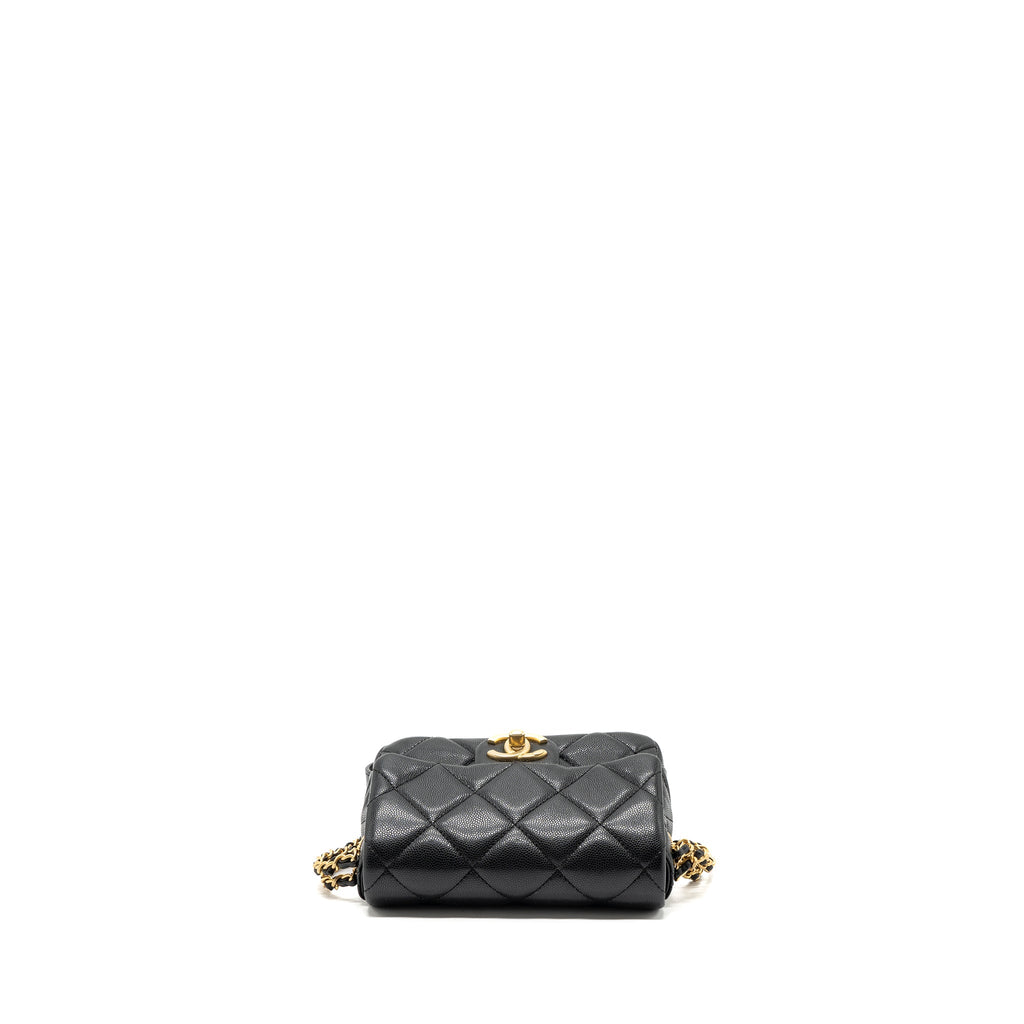 Chanel Mini Twist Your Button Flap Bag Caviar Black (Microchip)