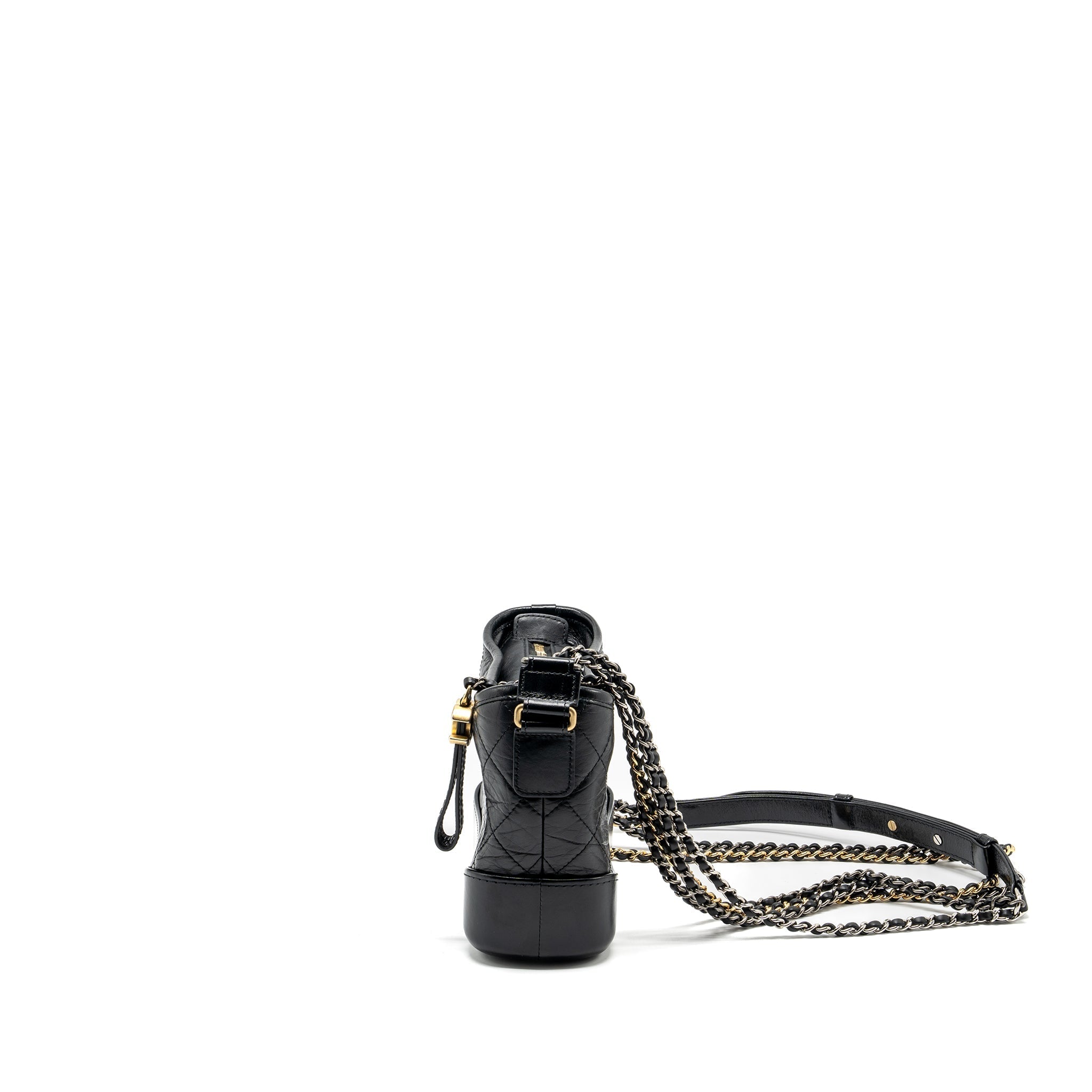 Chanel Small Gabrielle Hobo Bag Calfskin Black Multicolour HARDWARE