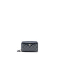 Chanel double Zip Wallet patent navy