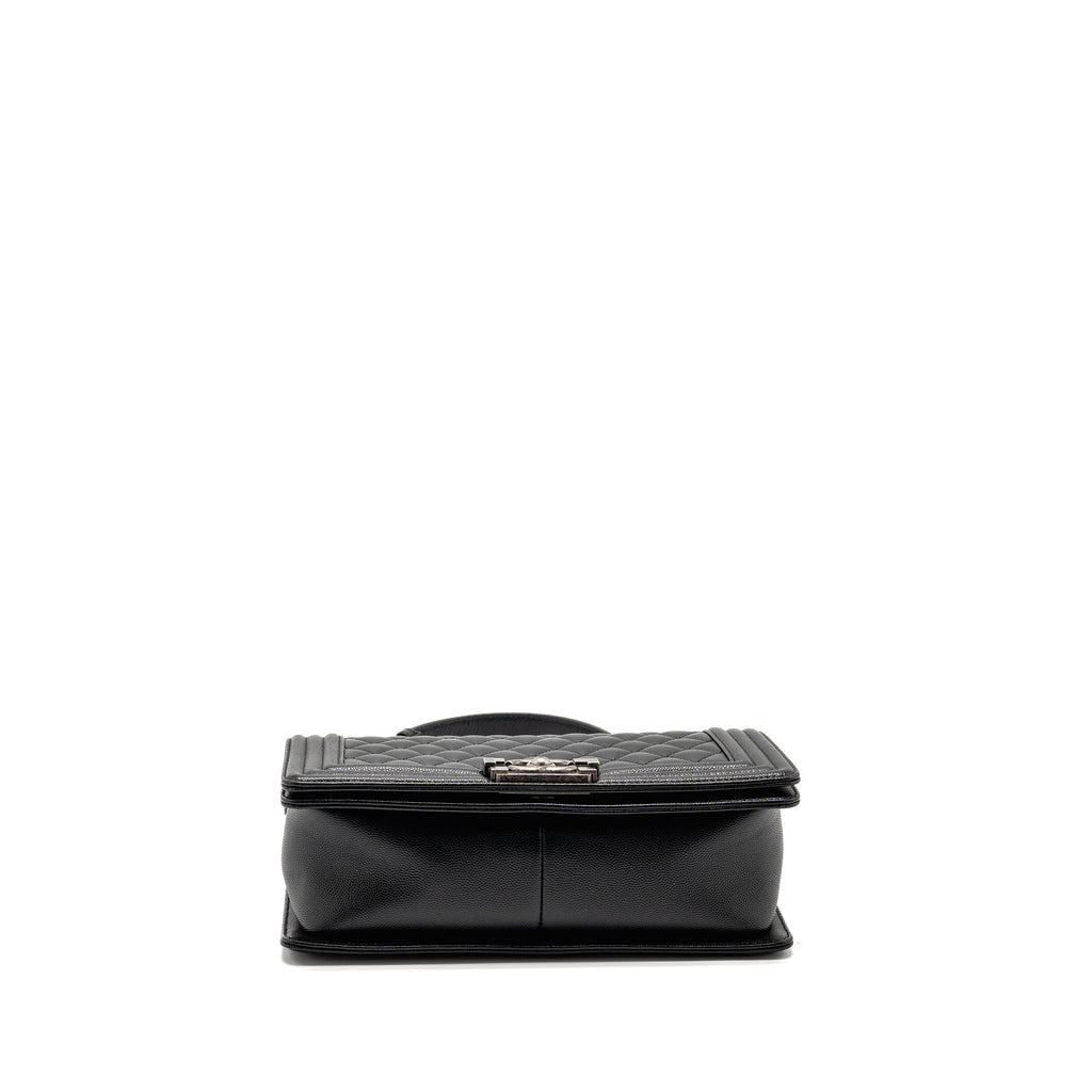 Chanel Medium Boy Bag Caviar Black  (Microchip)