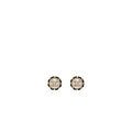 Chanel Round CC Logo Earrings Crystal/ Leather L