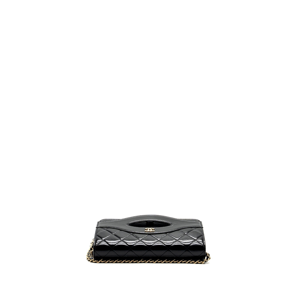Chanel 24C 31 wallet on chain shiny calfskin black L (Microchip)