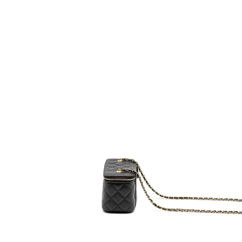 CHANEL Long Vanity With Chain Caviar Black L