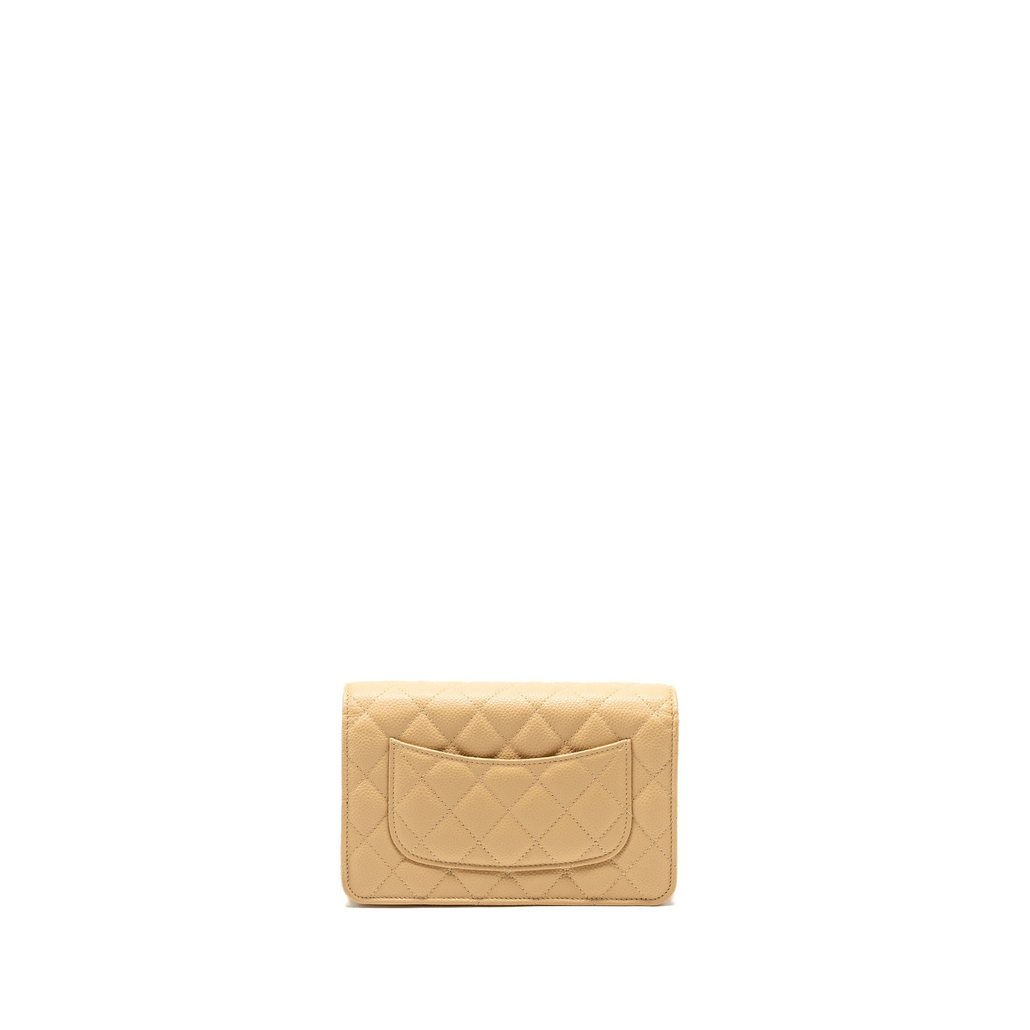 Chanel Classic Wallet on Chain Caviar Beige  (Microchip)