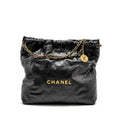 Chanel Medium 22 Bag Shiny Calfskin BLACK  (Microchip)