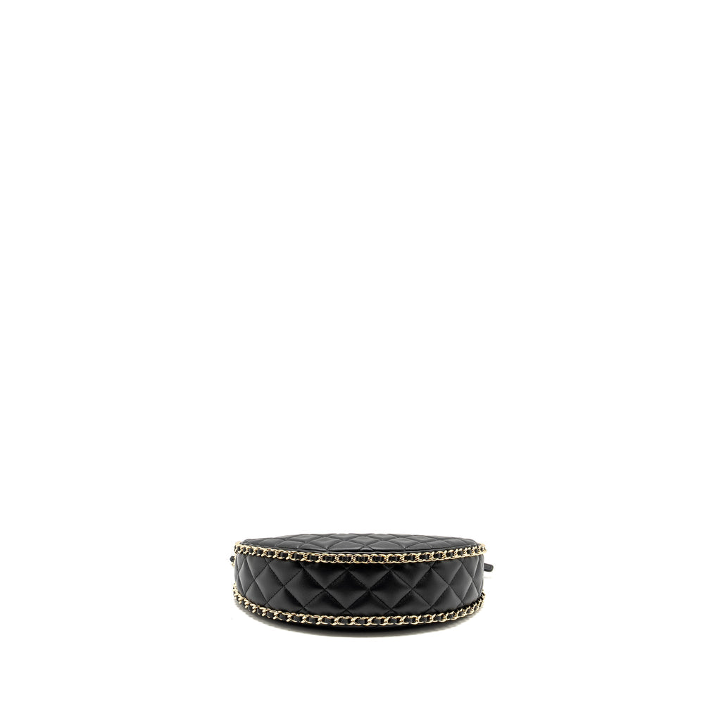 Chanel Small moon Hobo Bag Lambskin Black L (Microchip)