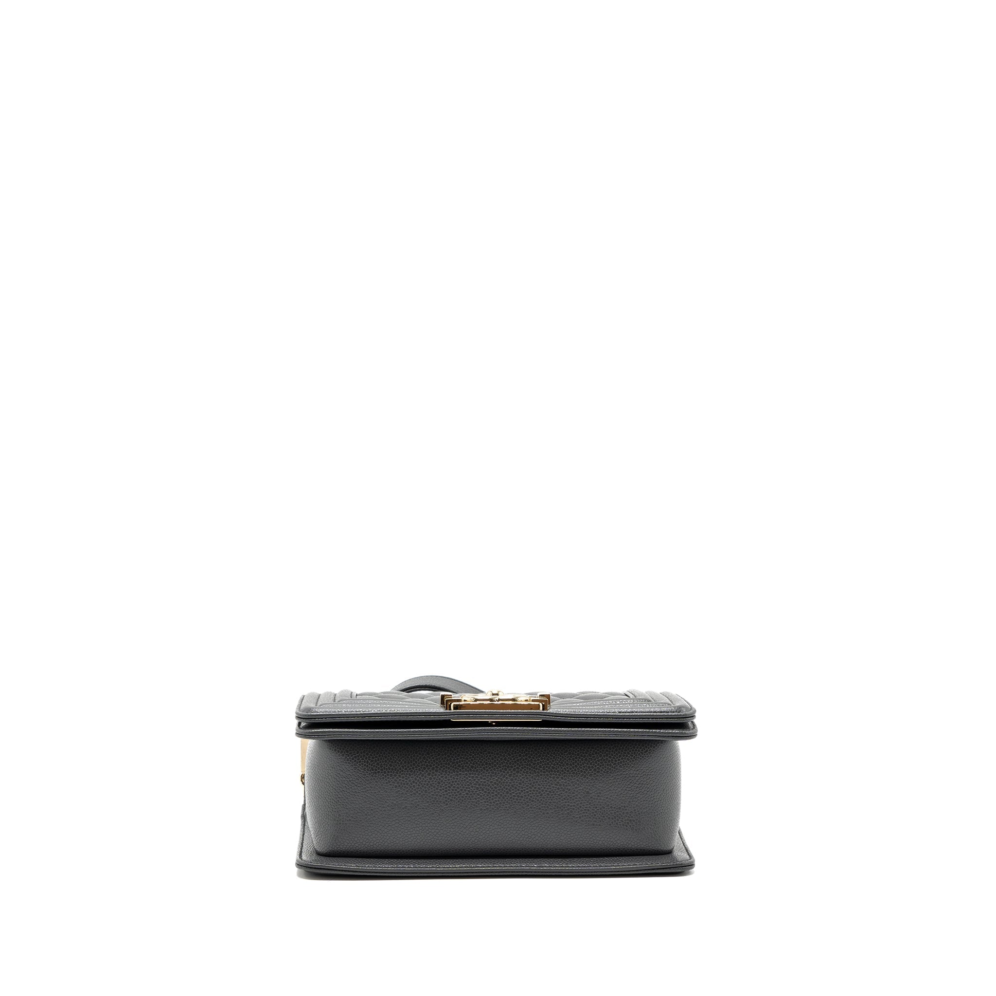 Chanel small boy bag caviar grey L (microchip)