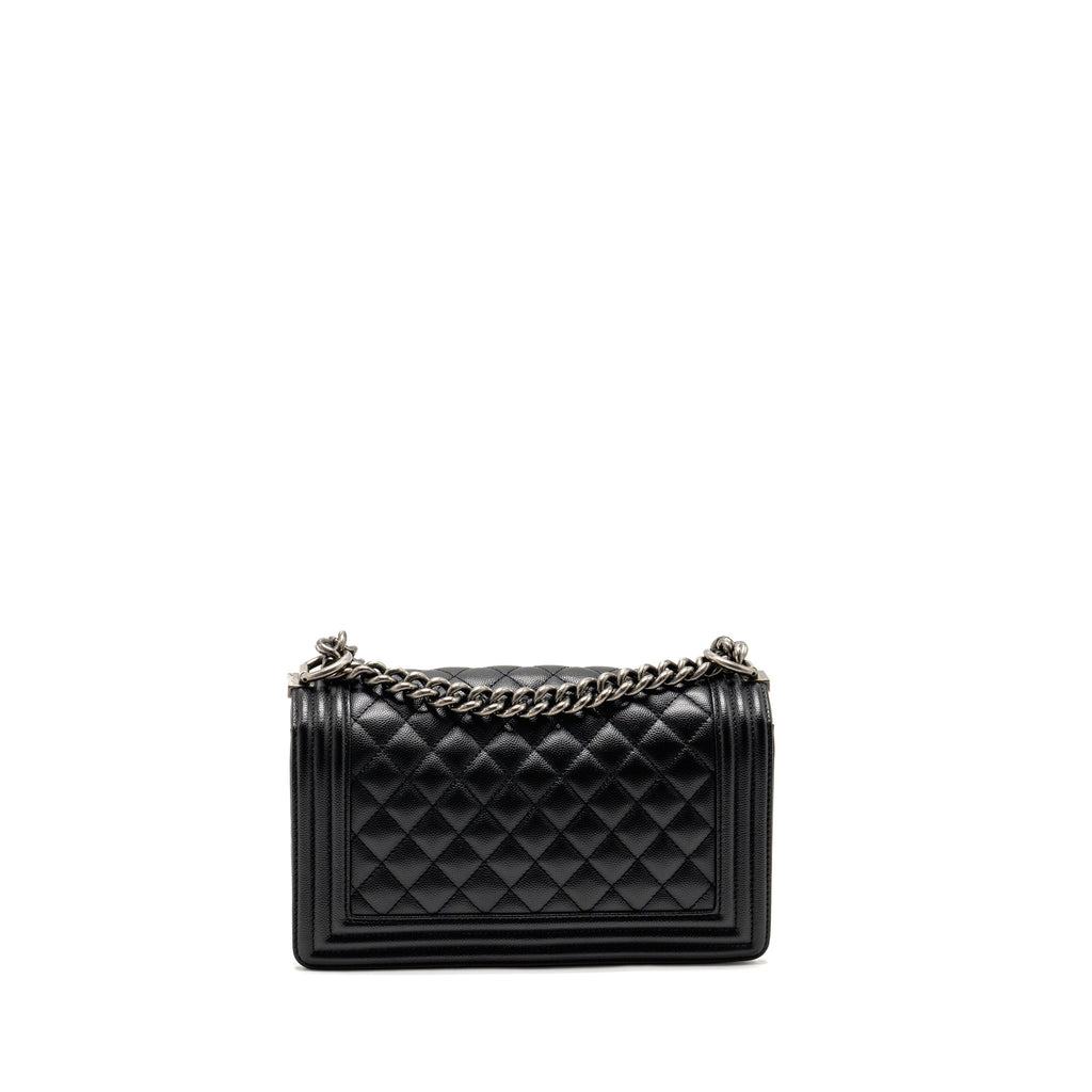 Chanel Medium Boy Bag Caviar Black  (Microchip)