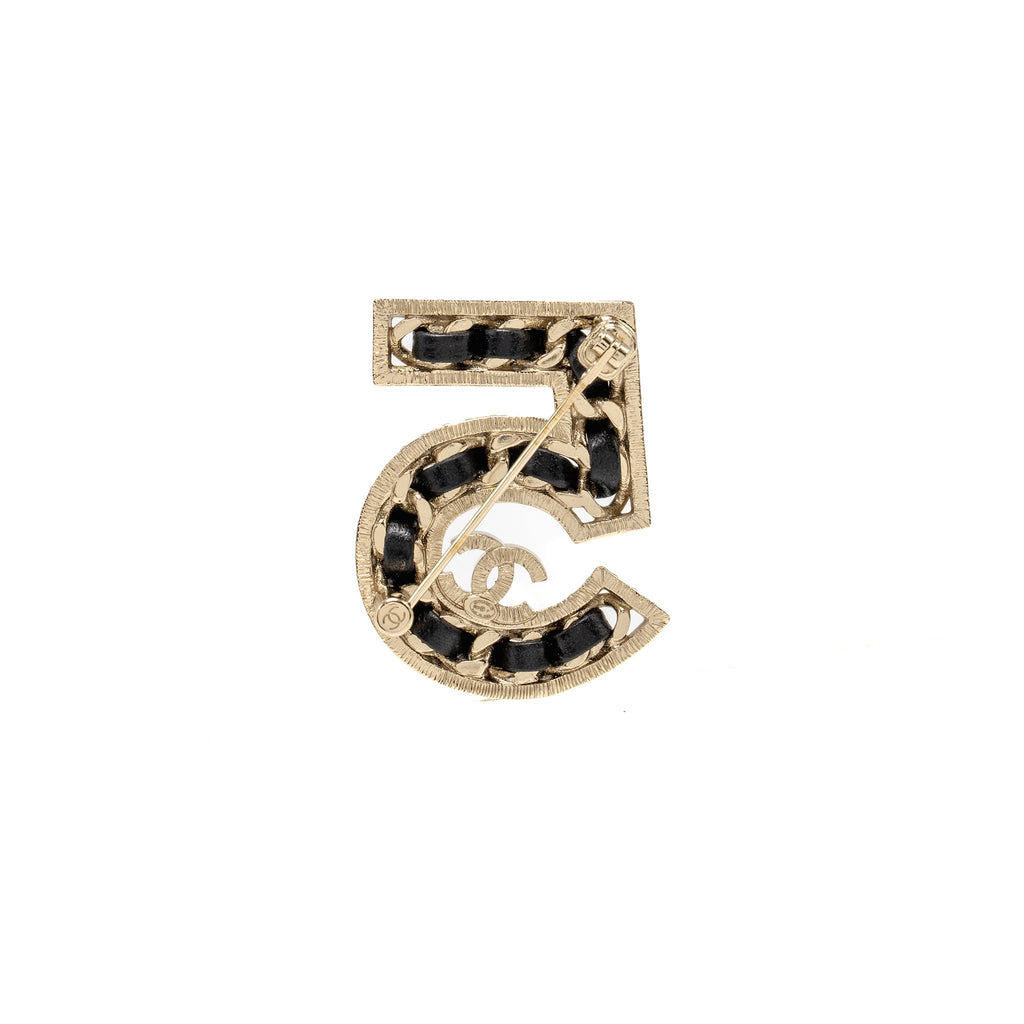Chanel No.5 Leather Chain Crystal Brooch L