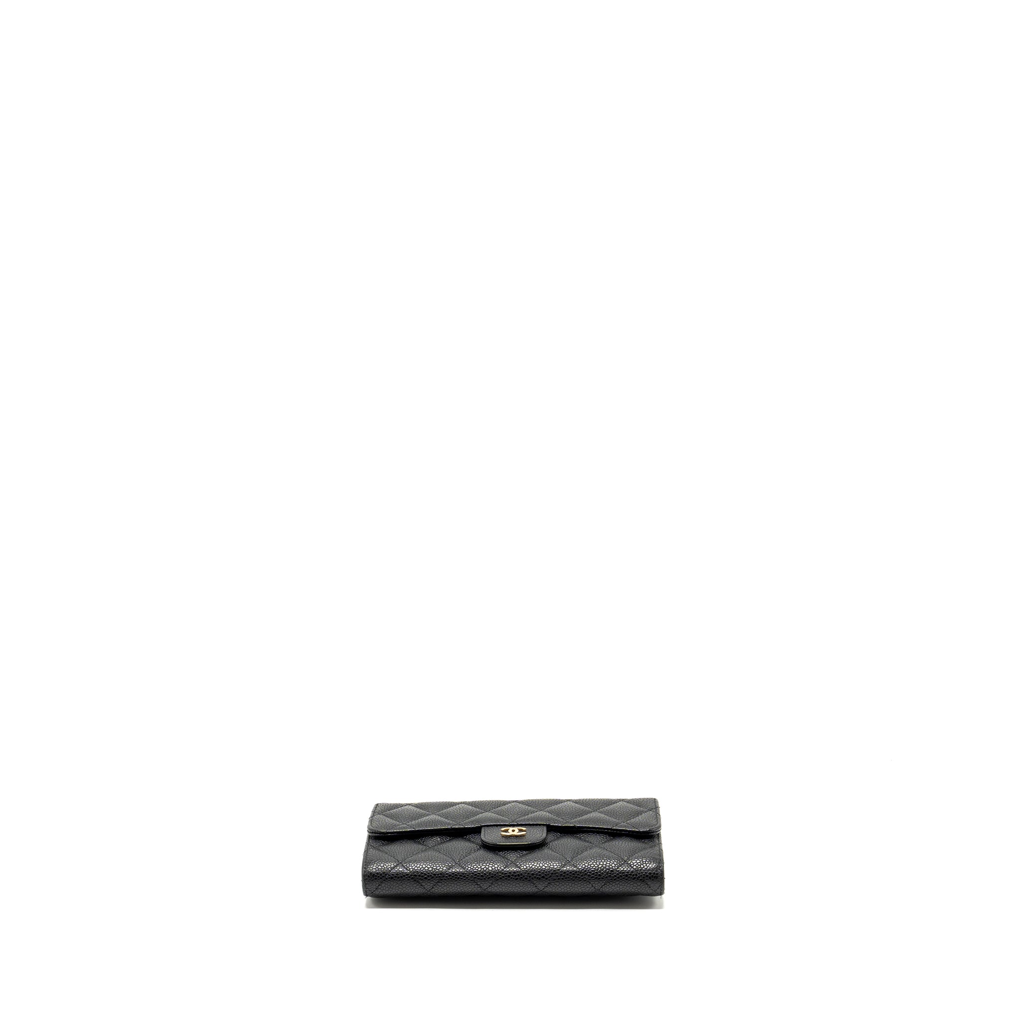 Chanel Classic flap long wallet Caviar black