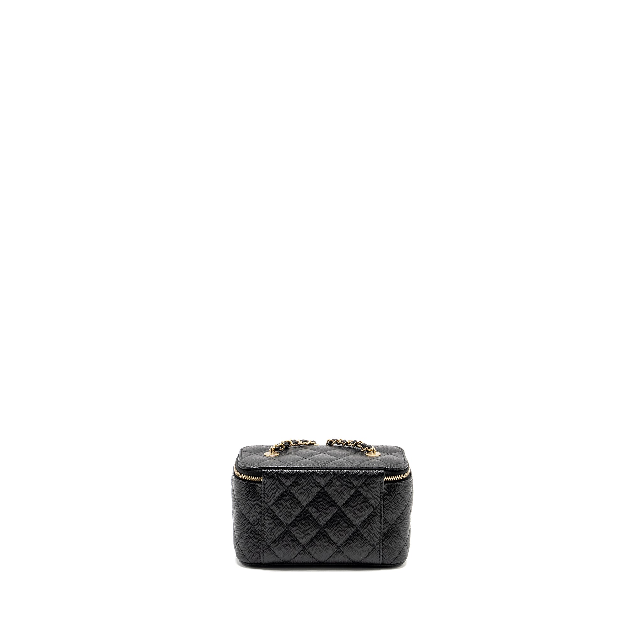CHANEL Long Vanity With Chain Caviar Black L