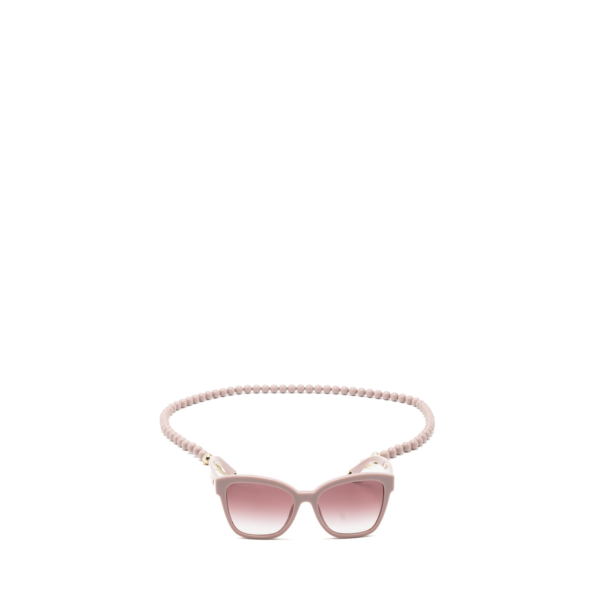 Chanel sunglasses with pearl chain pink