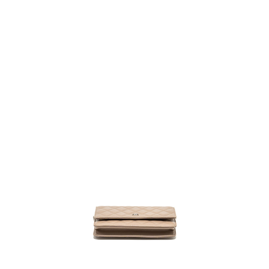 Chanel Classic Wallet on Chain caviar dark beige