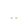 Chanel mini round with CC logo rainbow earrings light gold tone
