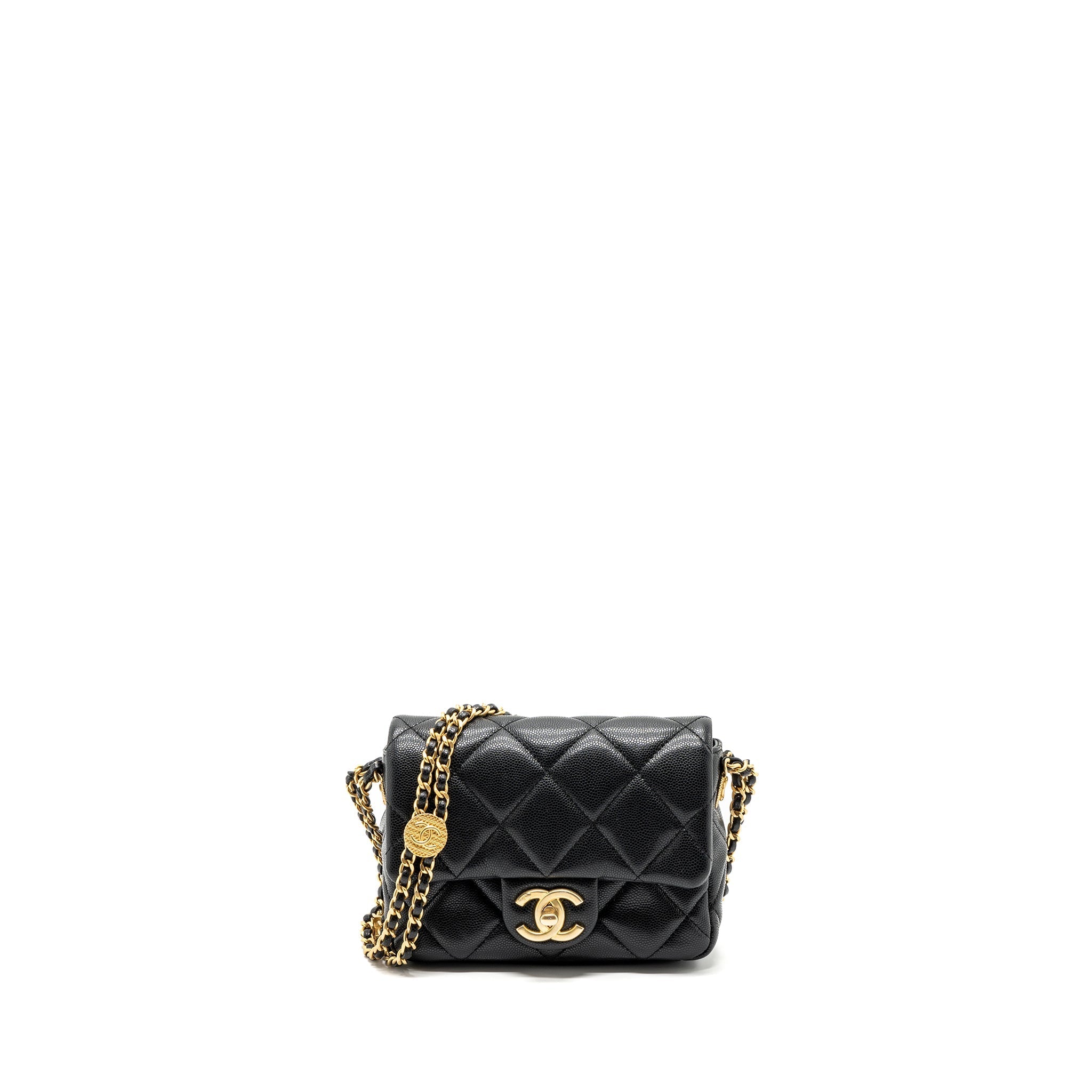 Chanel Mini Twist Your Button Flap Bag Caviar Black (Microchip)