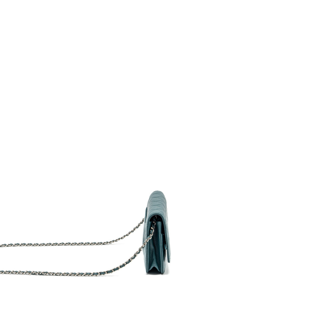 Chanel Classic Wallet on Chain Caviar Dark Green