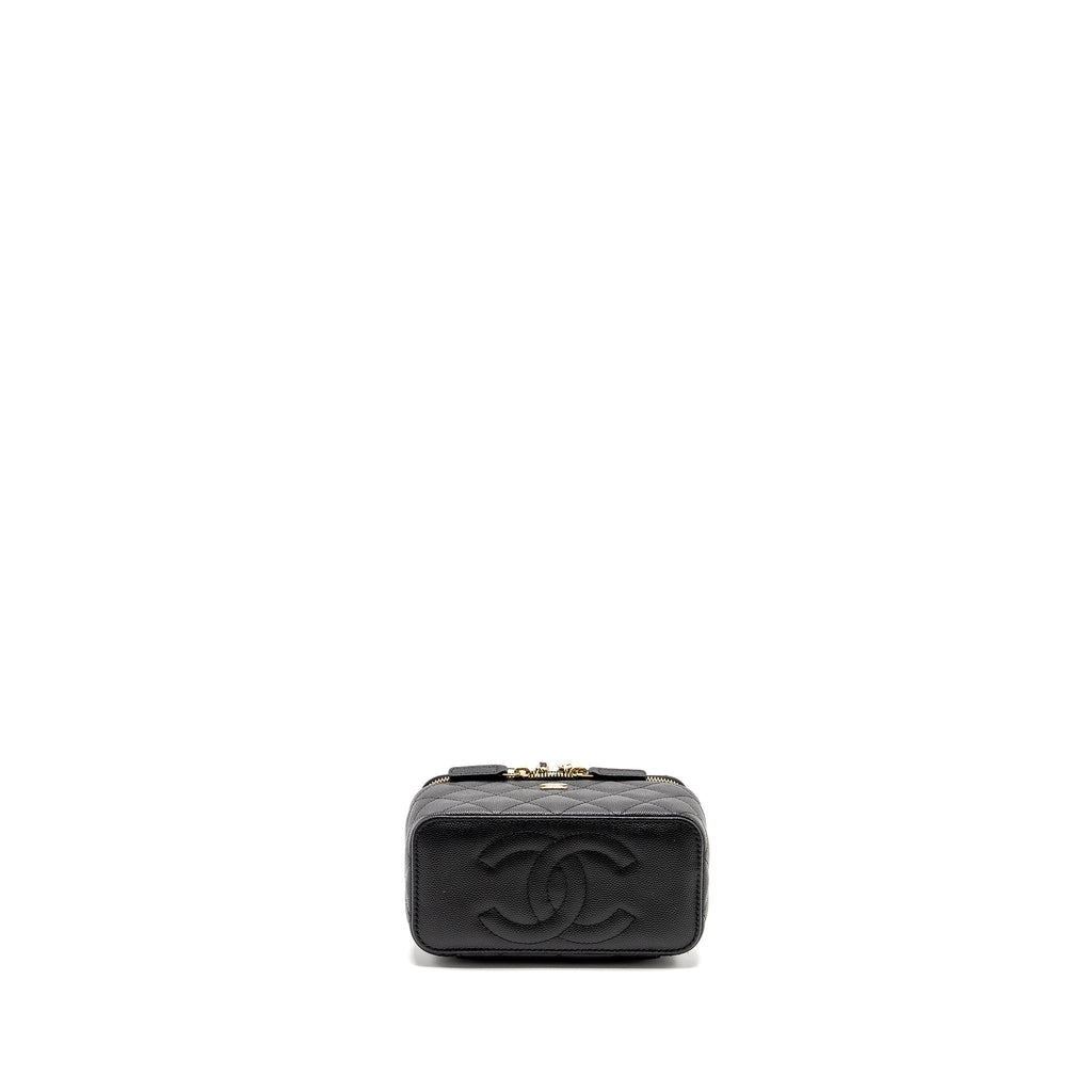 CHANEL Long Vanity With Chain Caviar Black L
