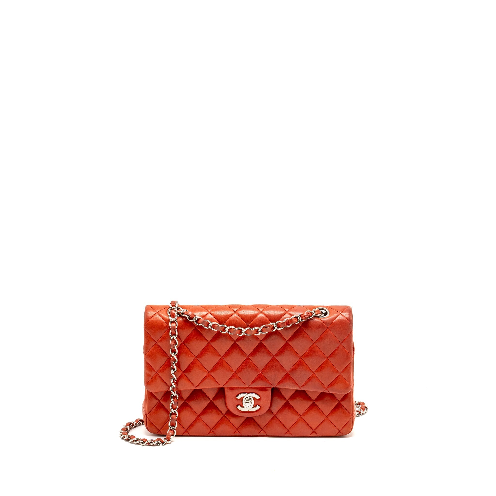 Chanel Medium Classic double flap bag lambskin red