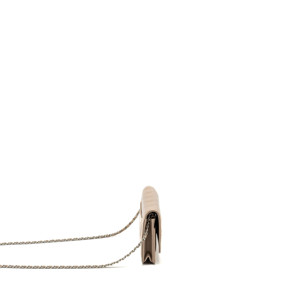 Chanel Classic Wallet on Chain caviar dark beige