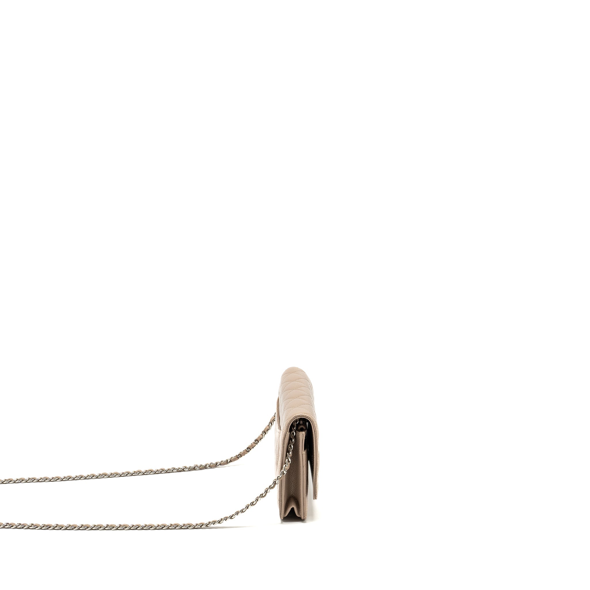 Chanel Classic Wallet on Chain caviar dark beige