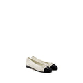 Chanel Size 37 Ballerinas Tweed/ Canvas Black/White/Multicolur