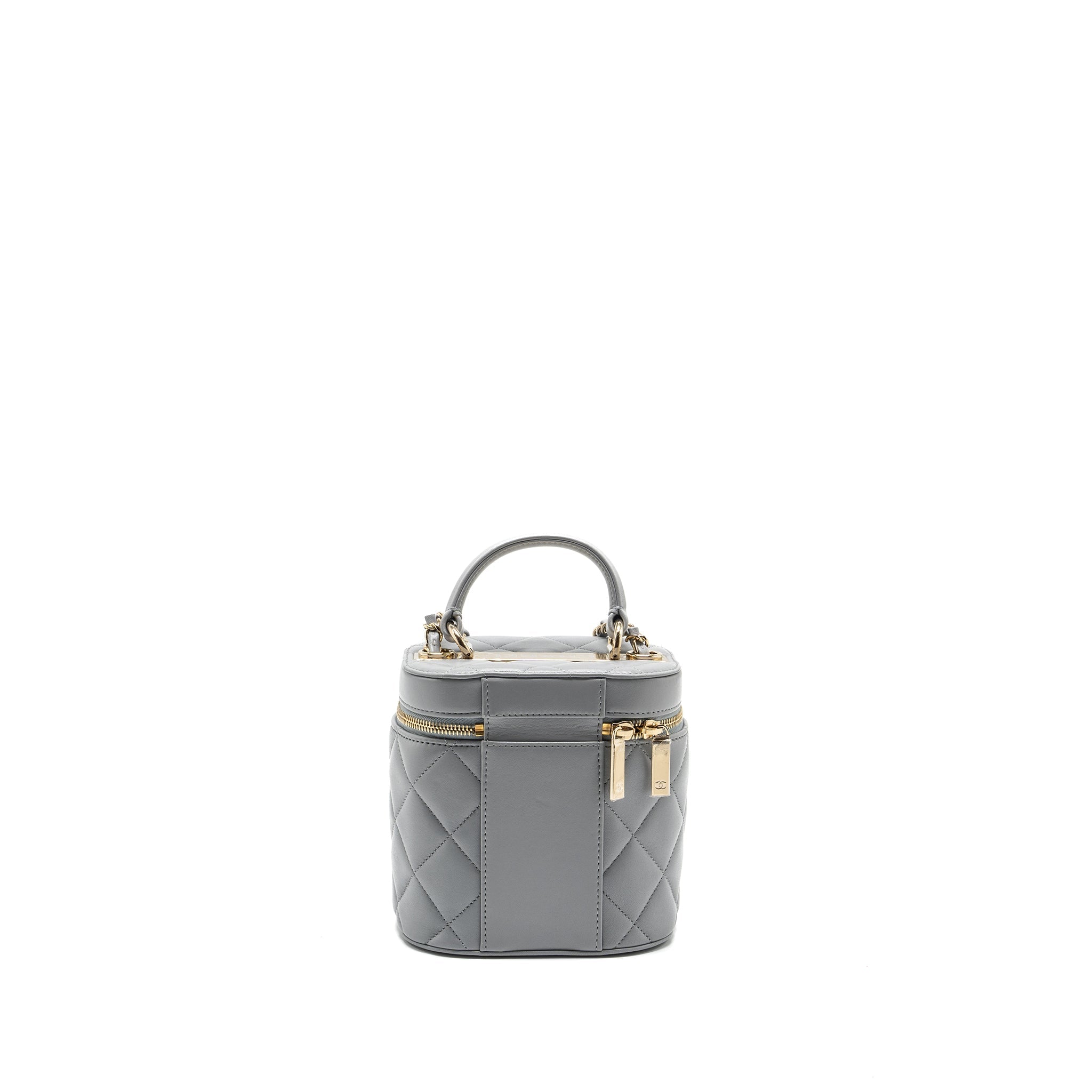 CHANEL Trendy CC Top Handle Vanity With Chain Lambskin Grey L