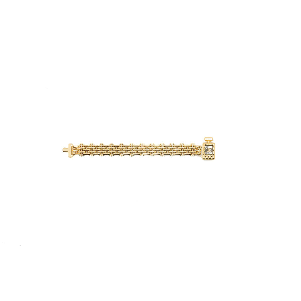 Chanel perfume bottle bracelet gold tone
