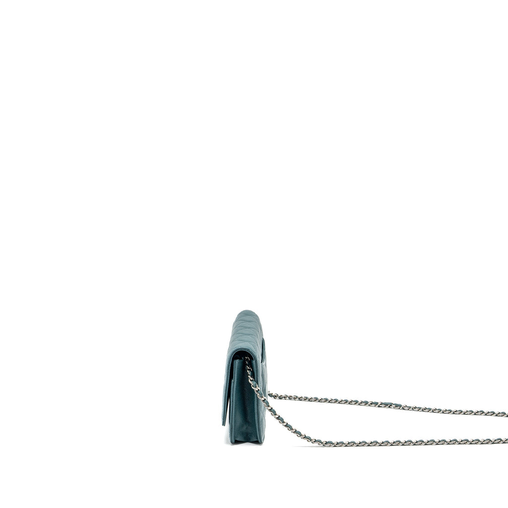 Chanel Classic Wallet on Chain Caviar Dark Green