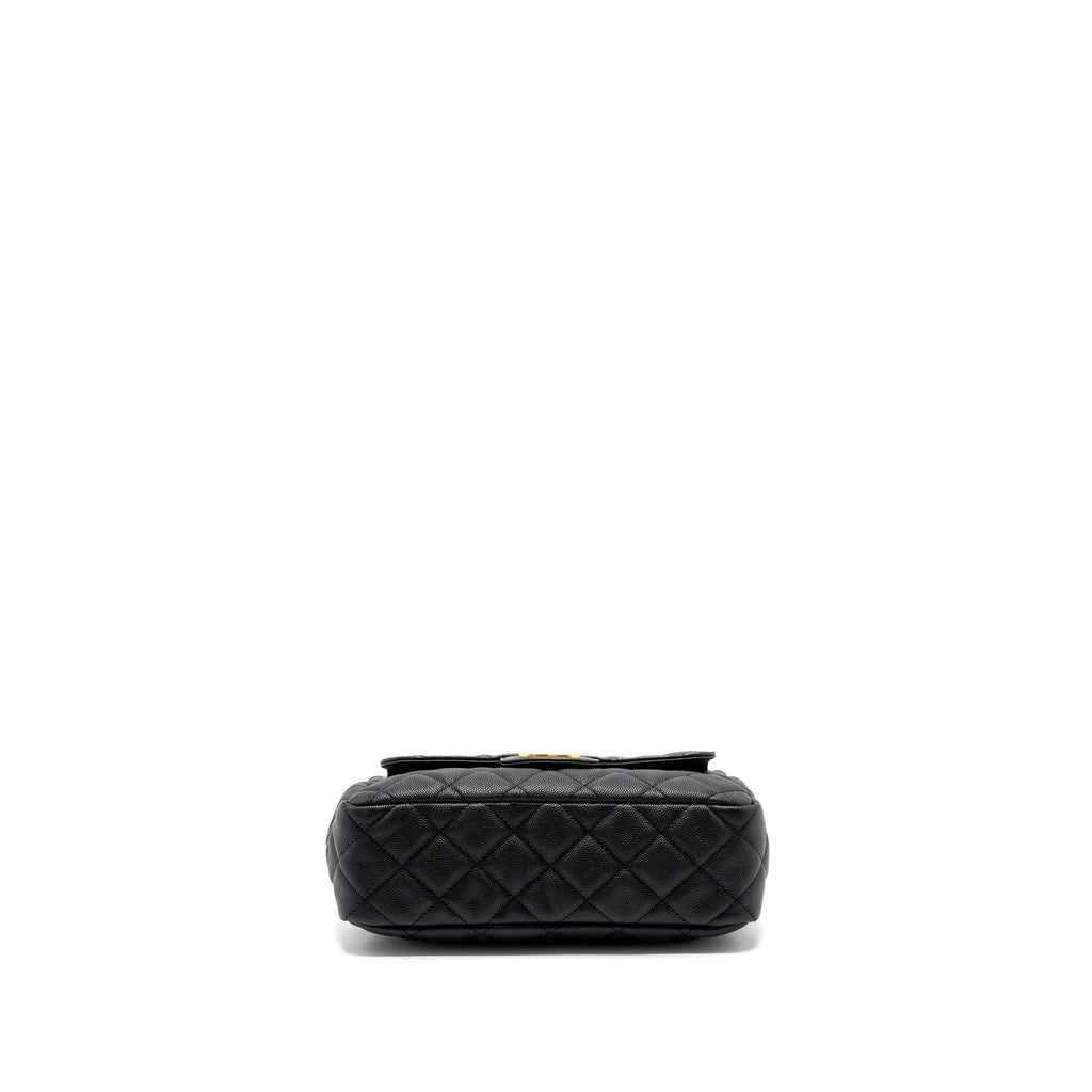 Chanel 23C Hobo Bag Grained Calfskin Black  (Microchip)