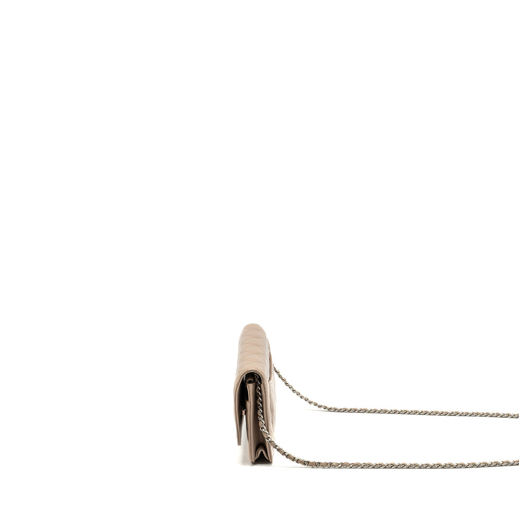 Chanel Classic Wallet on Chain caviar dark beige