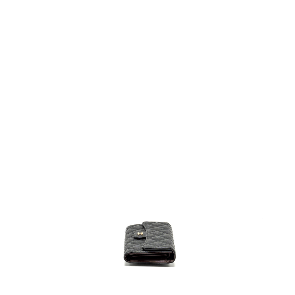 Chanel Classic flap long wallet Caviar black