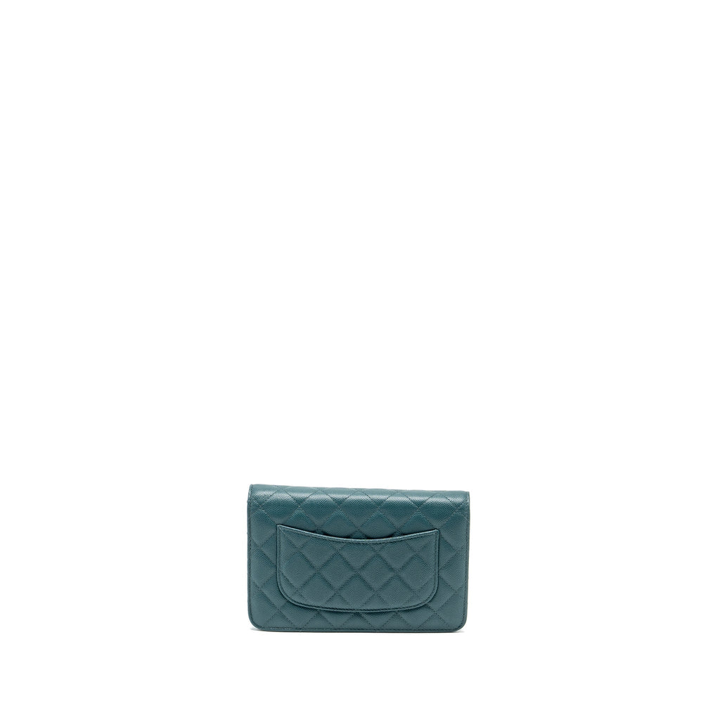 Chanel Classic Wallet on Chain Caviar Dark Green