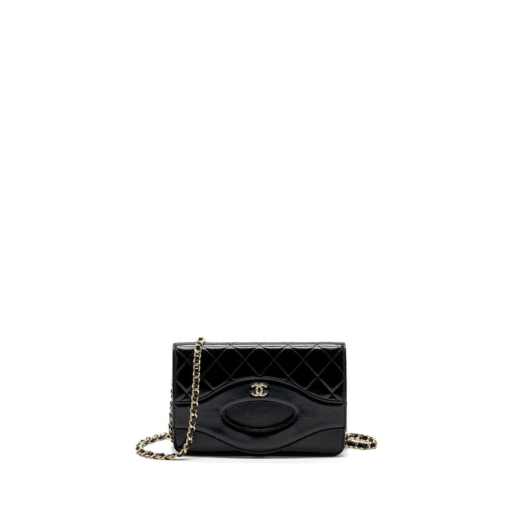 Chanel 24C 31 wallet on chain shiny calfskin black L (Microchip)