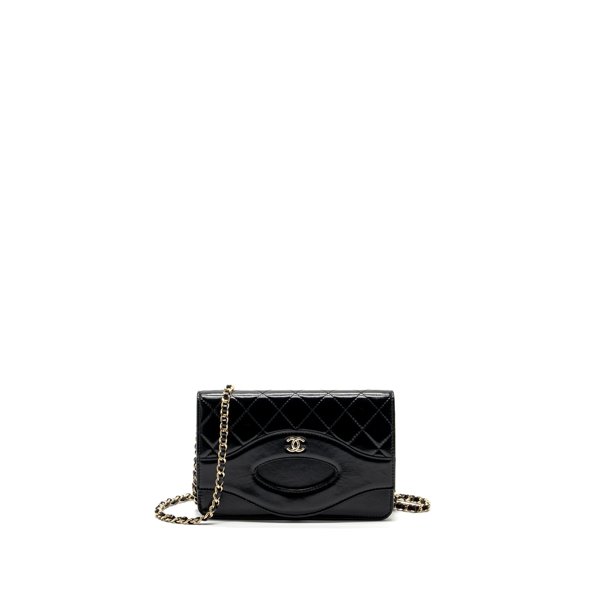 Chanel 24C 31 wallet on chain shiny calfskin black L (Microchip)