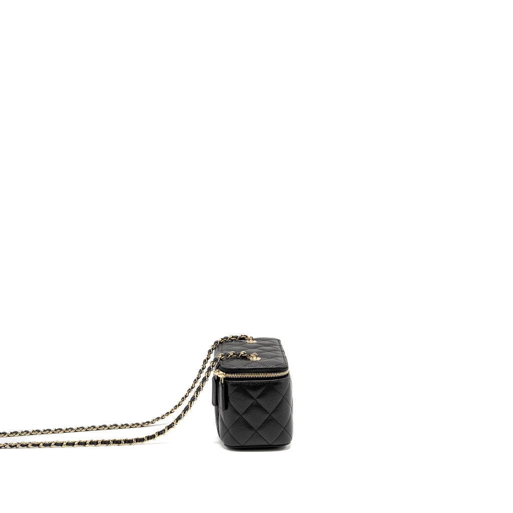 Chanel Long Vanity with Chain Caviar Black L (microchip)