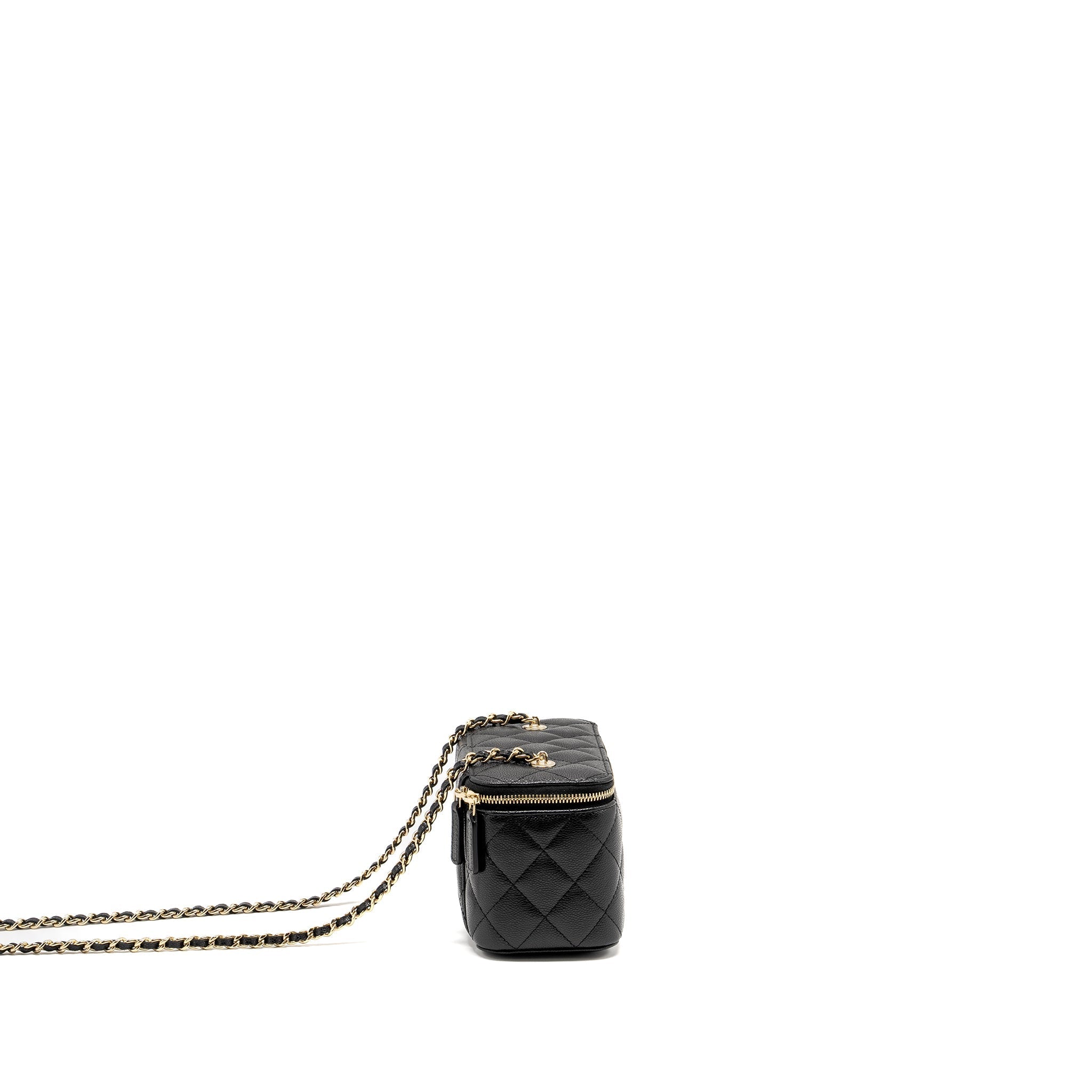 Chanel Long Vanity with Chain Caviar Black L (microchip)
