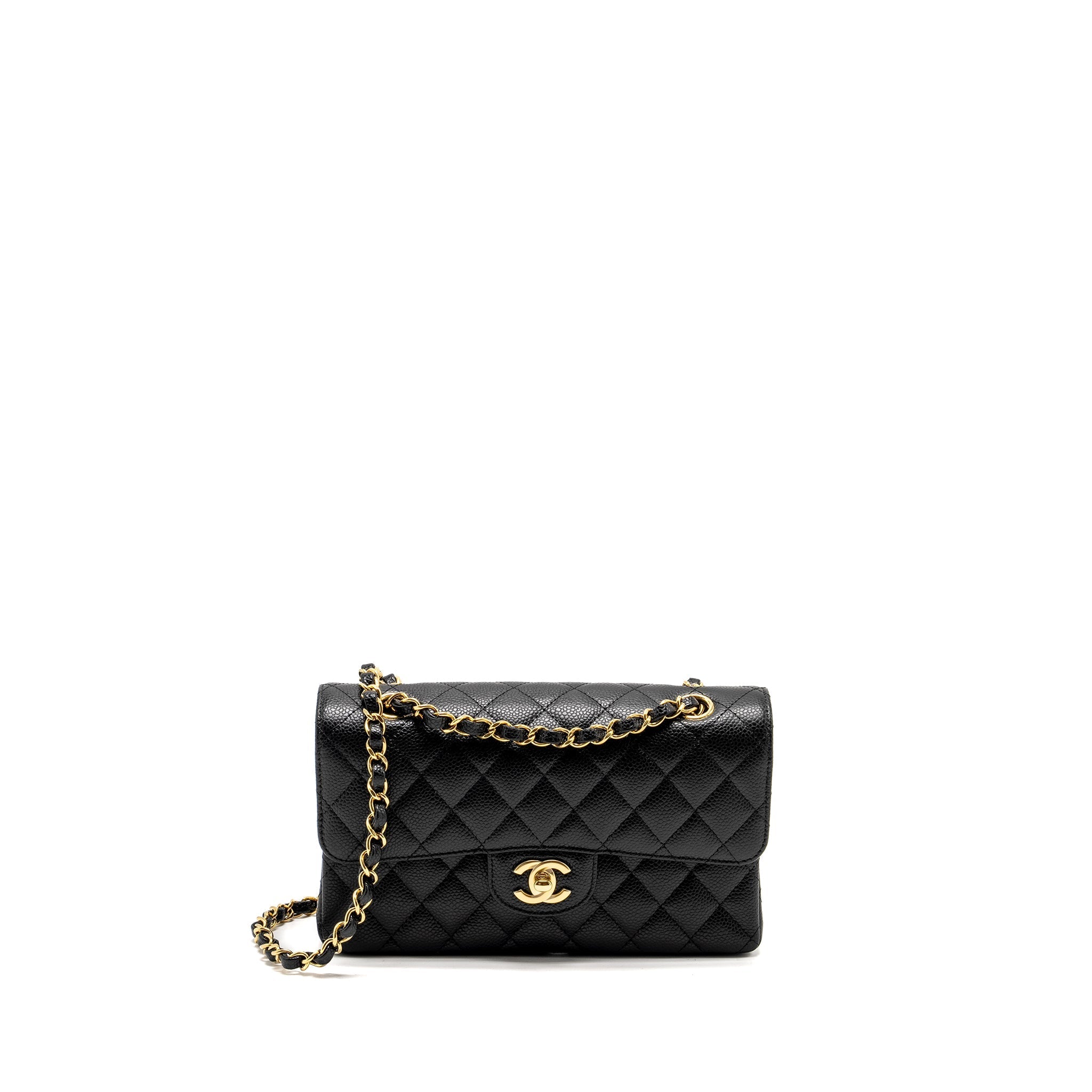 Chanel Small Classic Double Flap Bag Caviar Black (microchip)