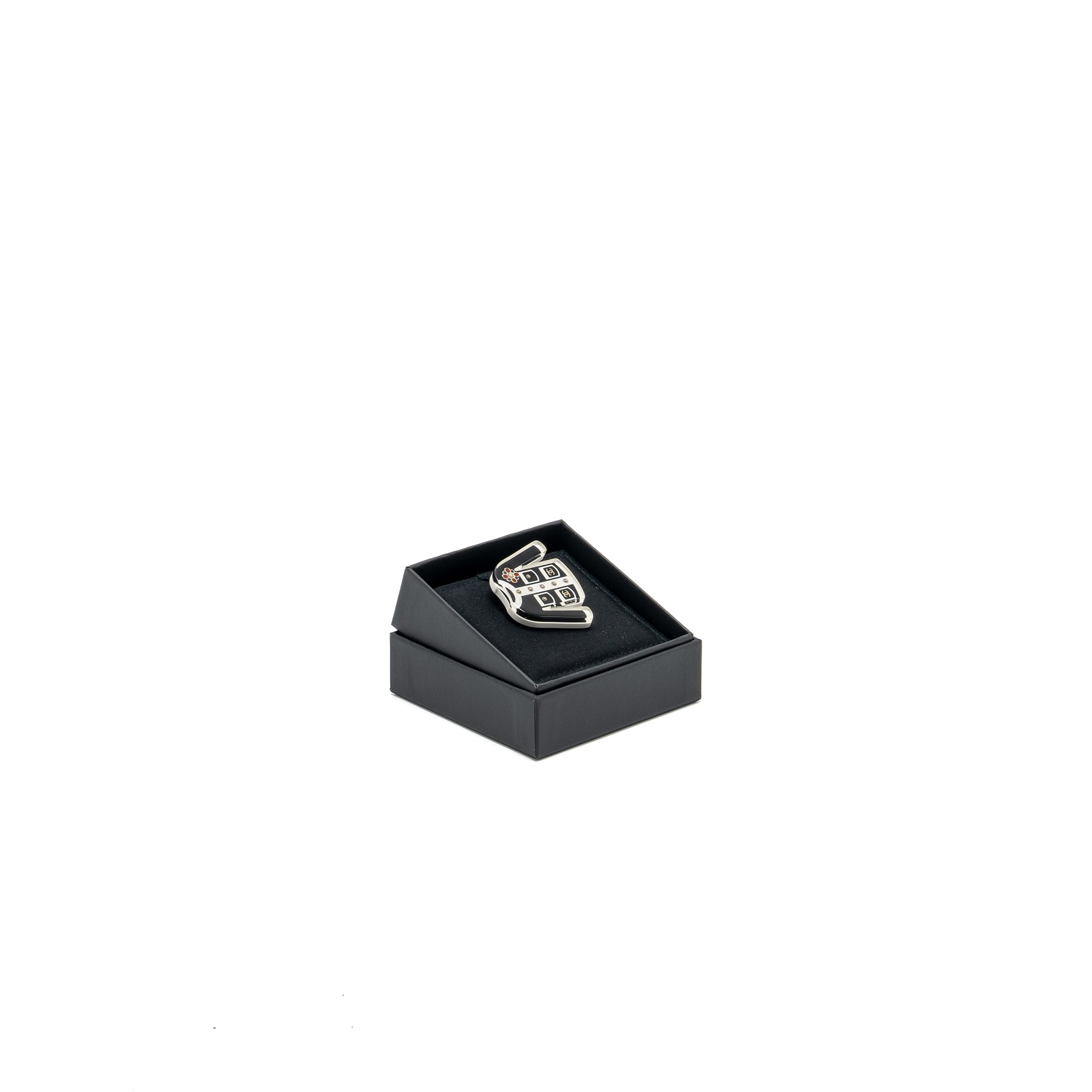 Chanel little jacket brooch black light gold tone