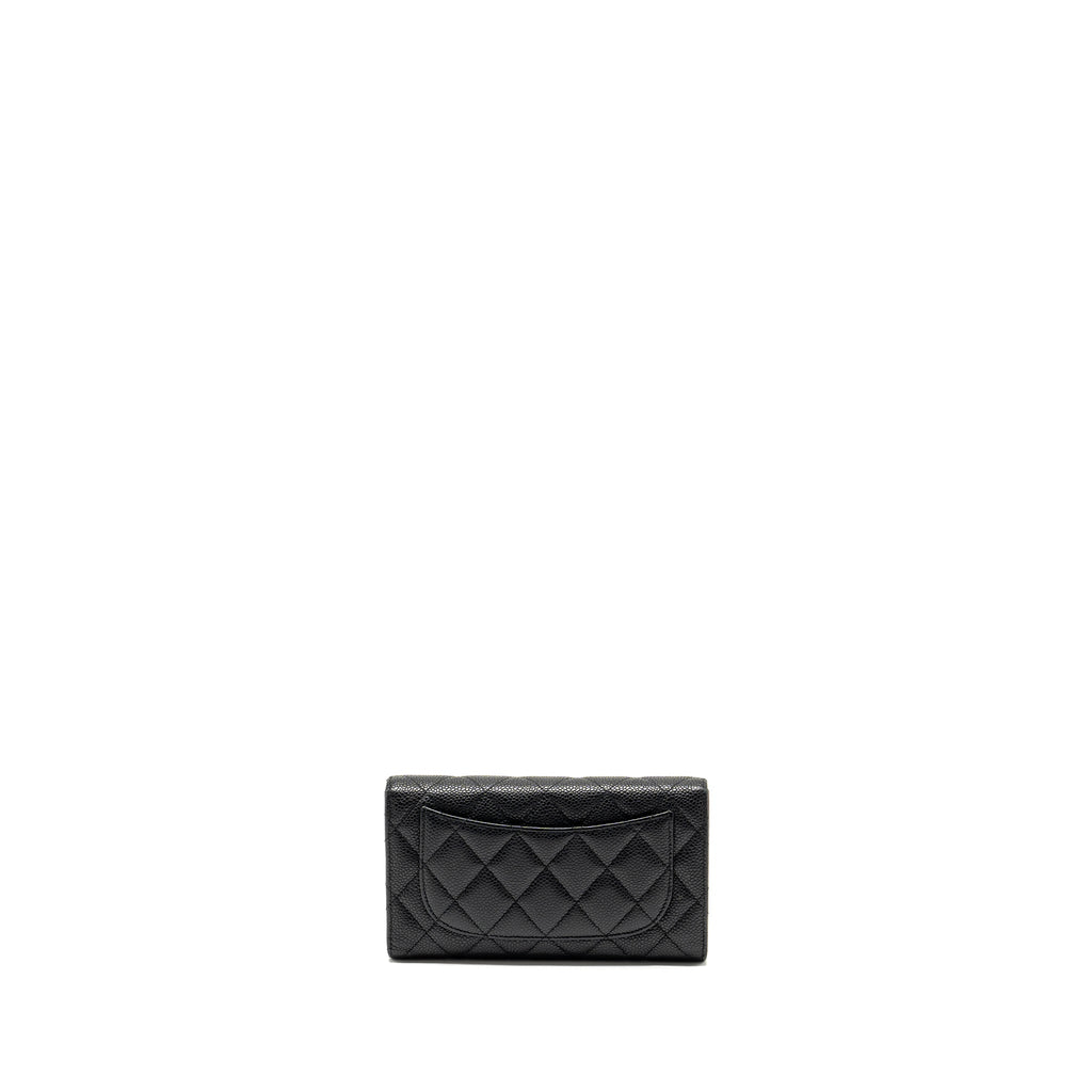 Chanel Classic flap long wallet Caviar black