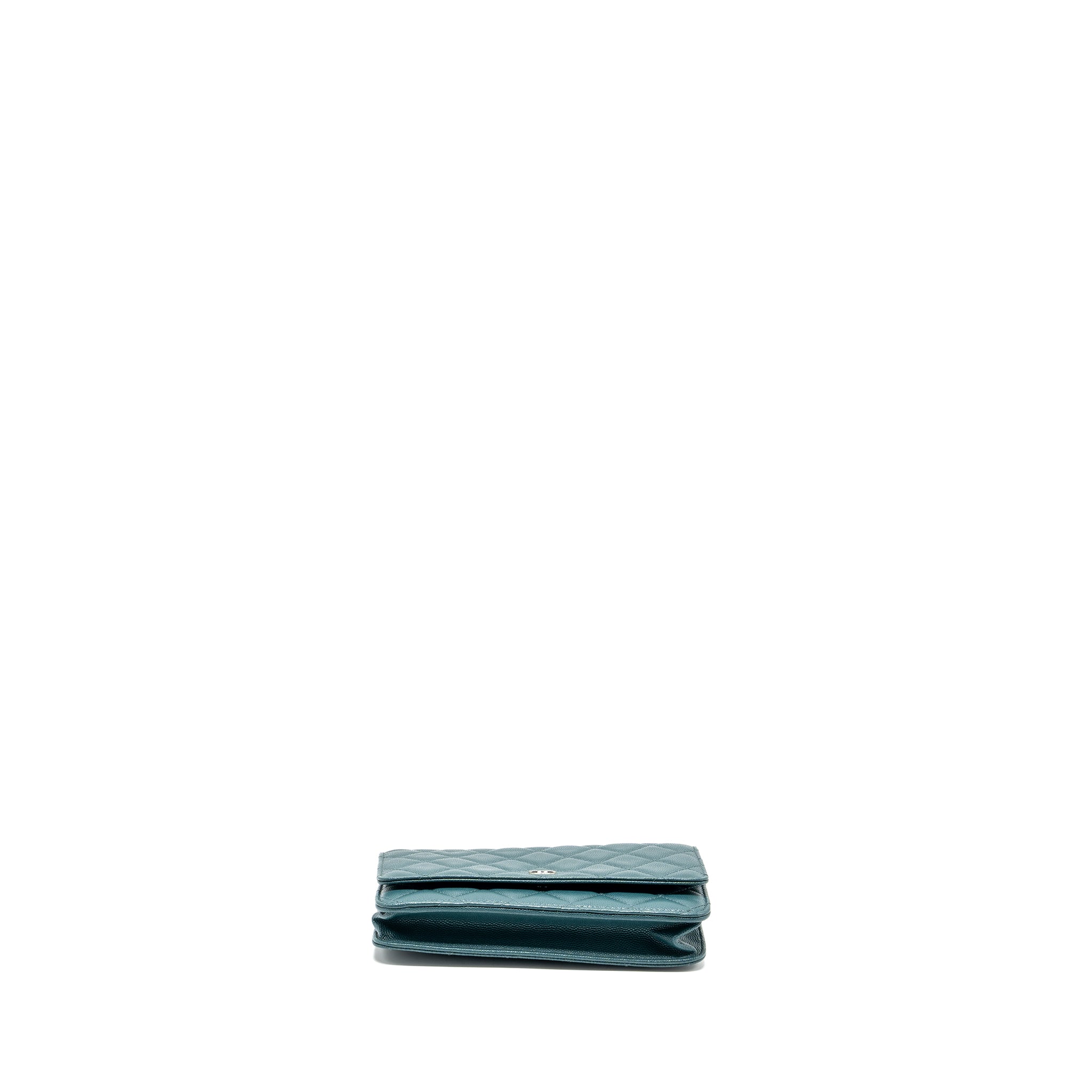 Chanel Classic Wallet on Chain Caviar Dark Green