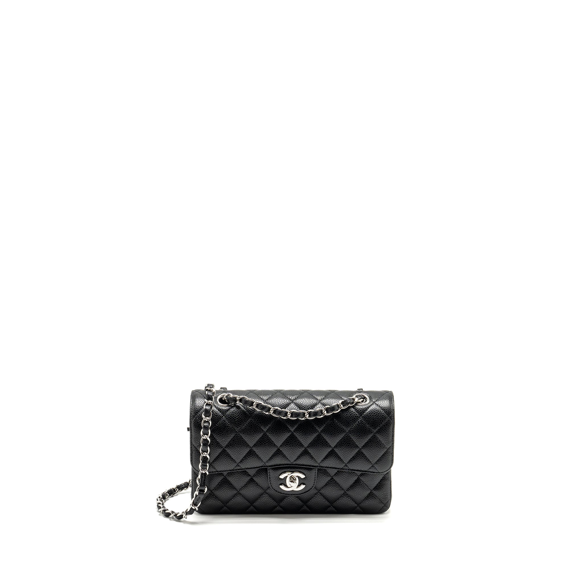 Chanel Small Classic Double Flap Bag Caviar Black  (Microchip)