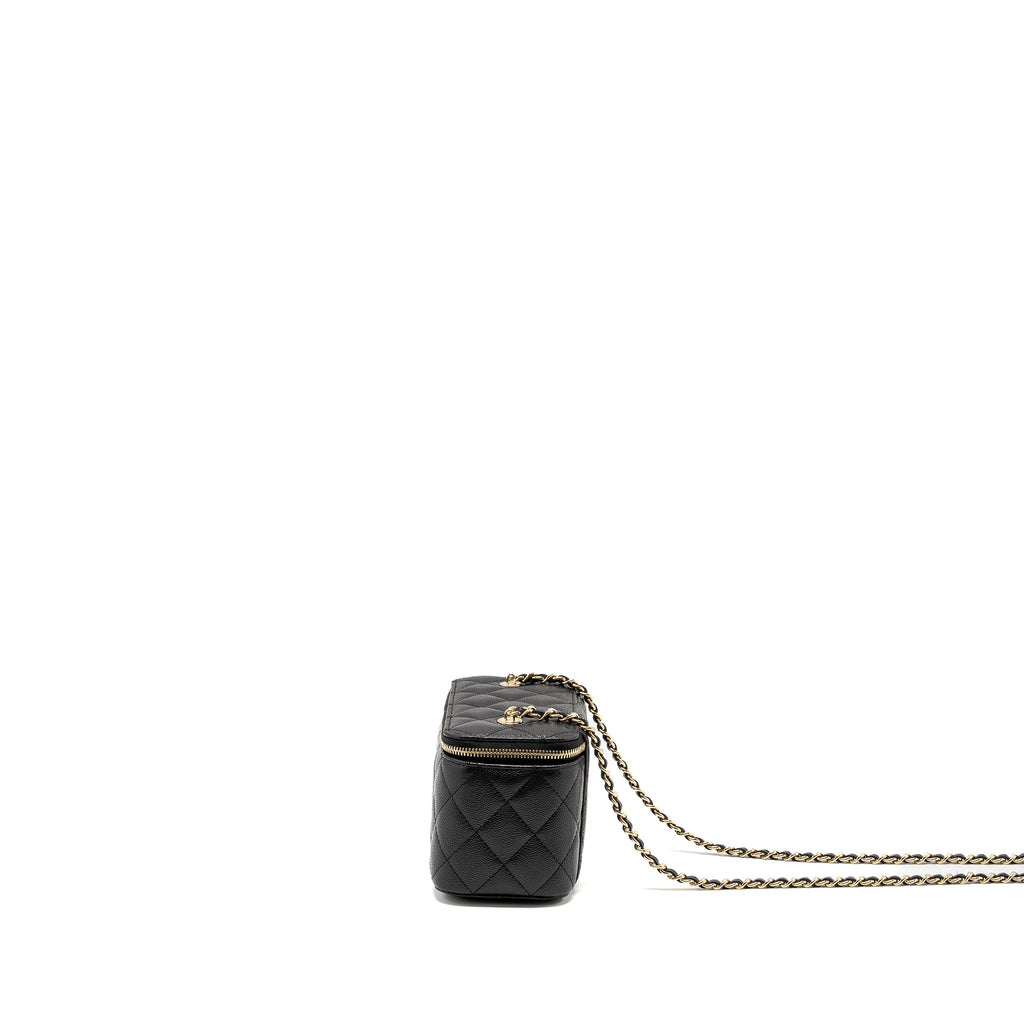 Chanel Long Vanity with Chain Caviar Black L (microchip)
