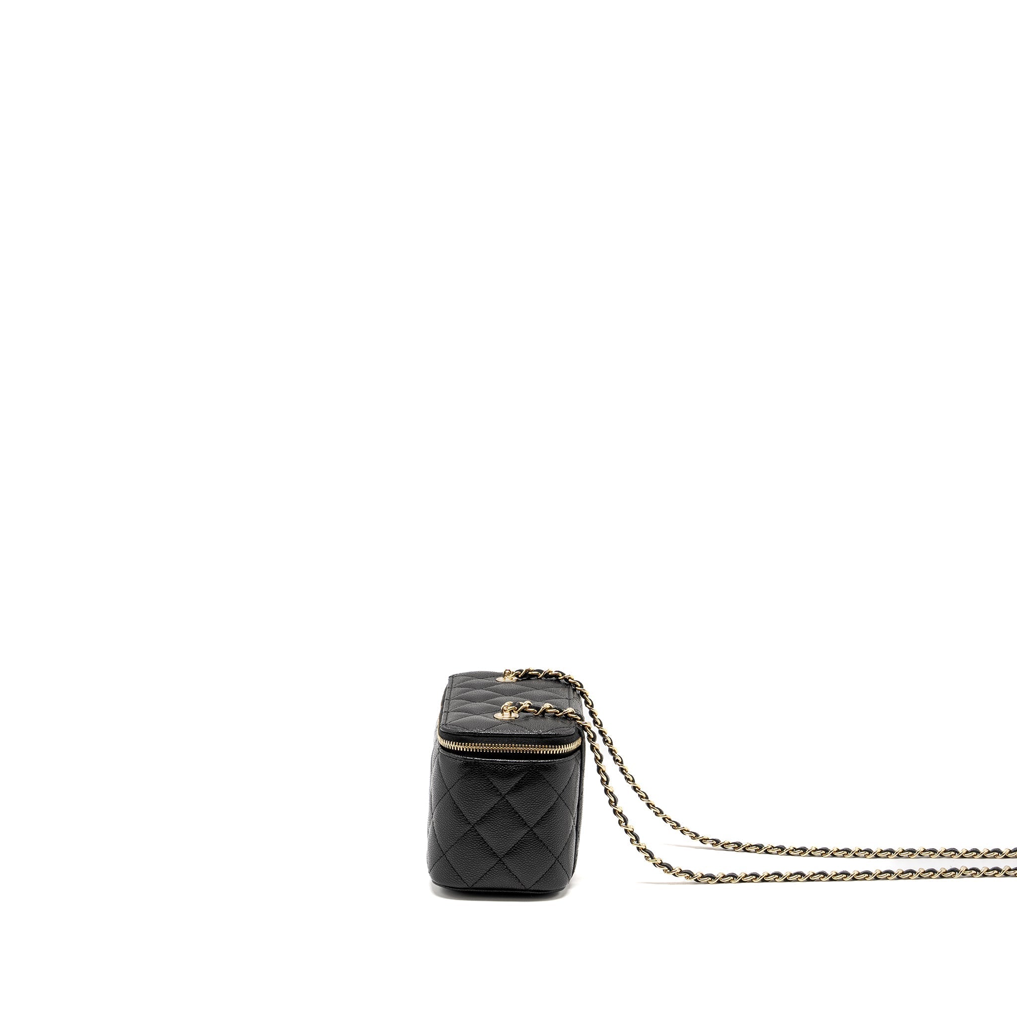 Chanel Long Vanity with Chain Caviar Black L (microchip)