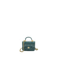 Chanel top handle mini flap bag lambskin Green