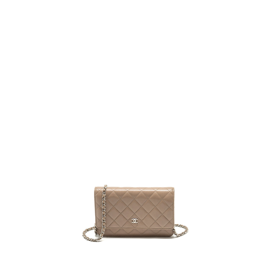 Chanel Classic Wallet on Chain caviar dark beige