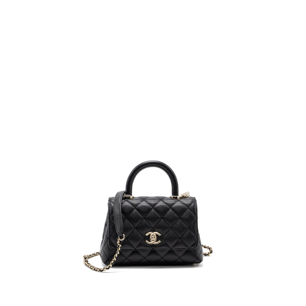 Chanel Coco handle Mini Caviar Black L (Microchip)