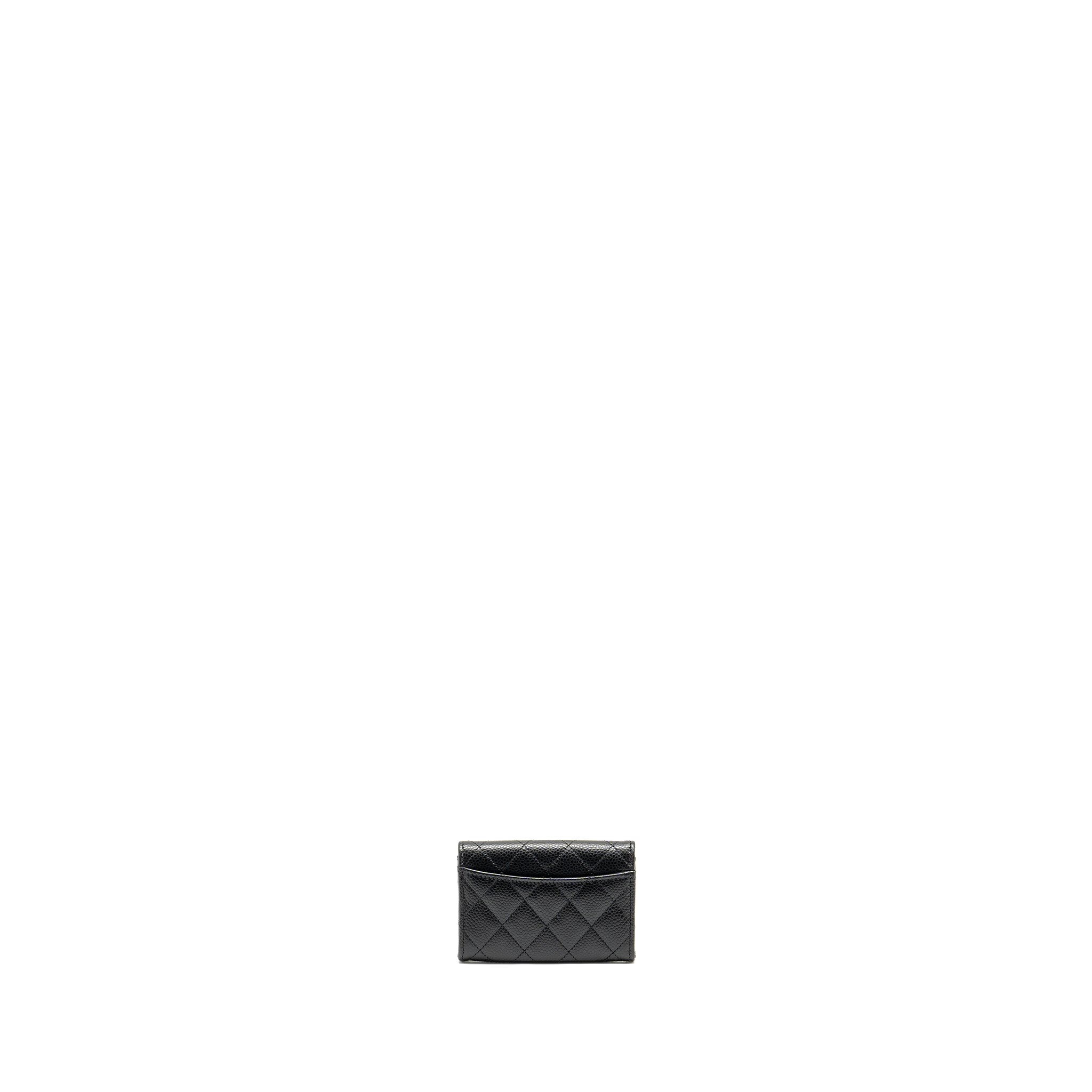CHANEL CLASSIC flap card holder caviar black  (Microchip)
